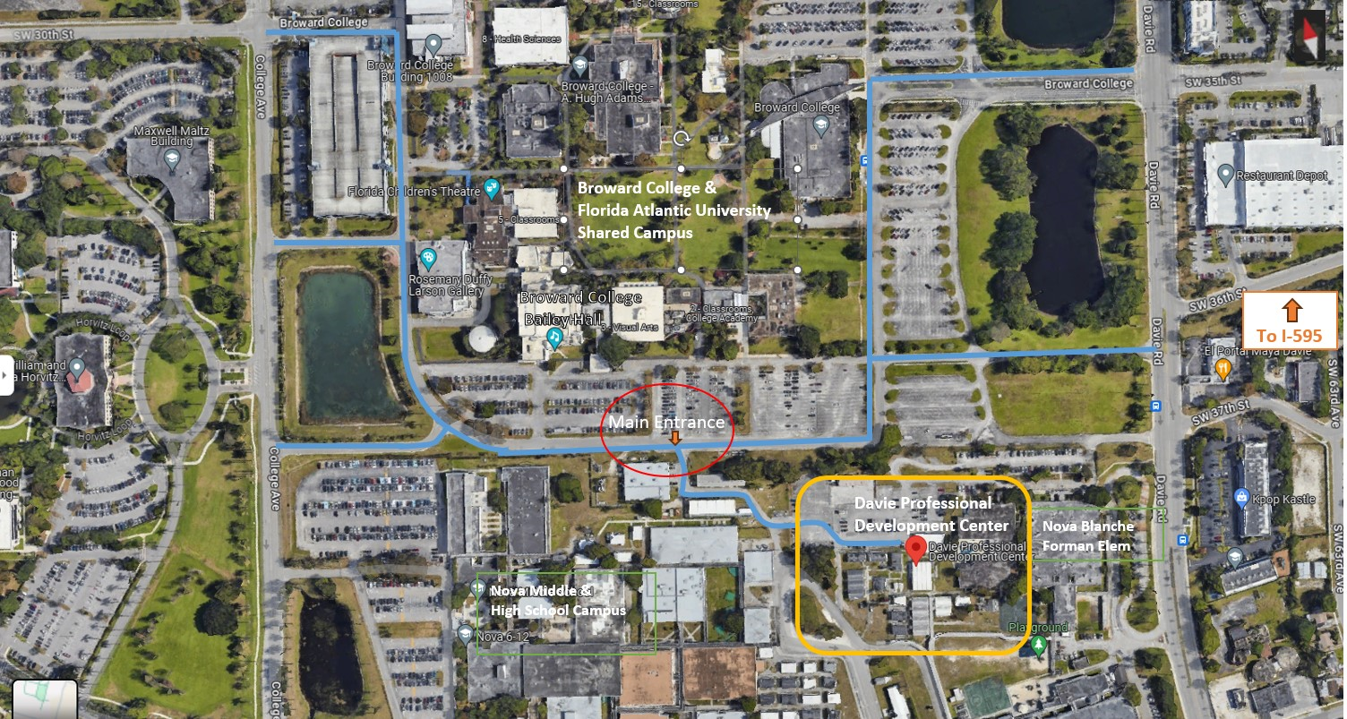 Davie Professional Development Center - Map Aerial Overview